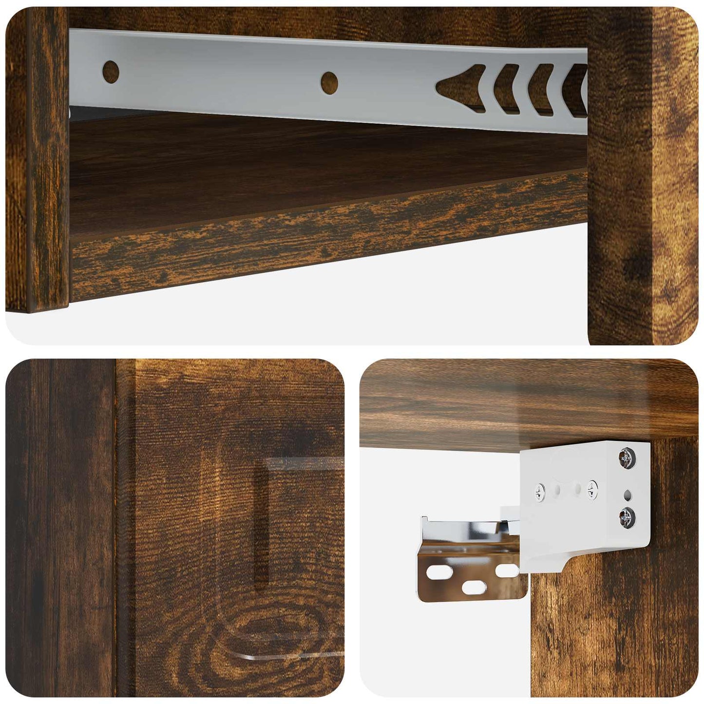 Tavolino da Parete Laterale Rovere Fumo 87,5 x 34,5 x 17 cm | homemem39