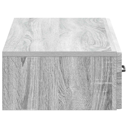 Tavolino da Parete Laterale Grigio Sonoma 87,5 x 34,5 x 17 cm