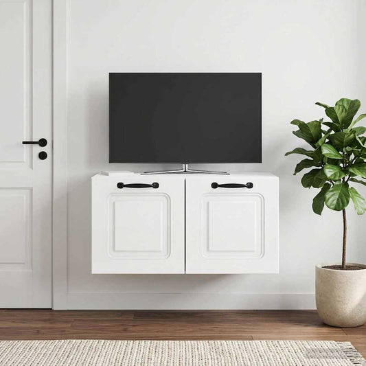 Mobile Porta TV da Muro Bianco Lucido 59,5 x 41 x 30 cm