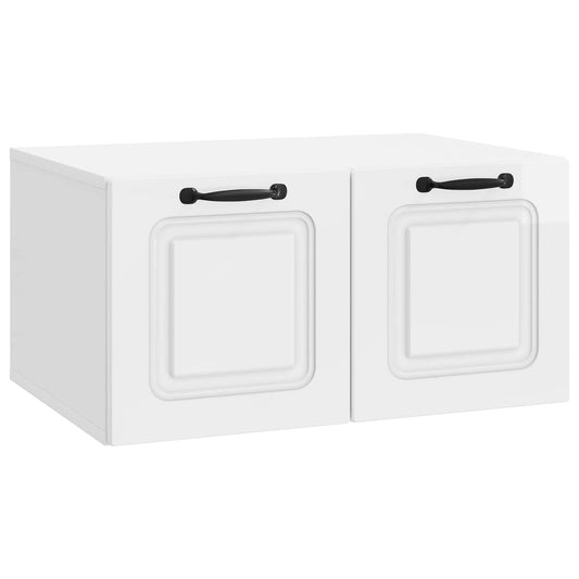 Mobile Porta TV da Muro Bianco Lucido 59,5 x 41 x 30 cm