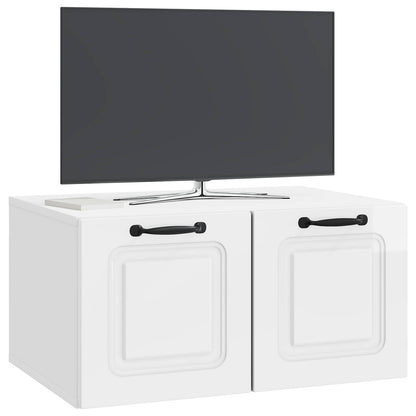 Mobile Porta TV da Muro Bianco Lucido 59,5 x 41 x 30 cm | homemem39