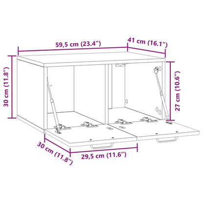 Mobile Porta TV da Muro Rovere Fumo 59,5 x 41 x 30 cm | homemem39