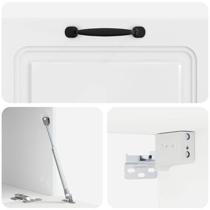Mobile Porta TV da Muro Bianco Lucido 78,5 x 41 x 30 cm | homemem39
