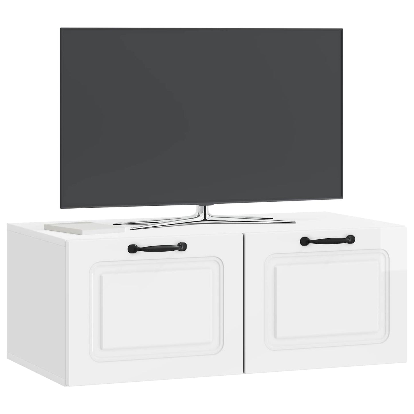 Mobile Porta TV da Muro Bianco Lucido 78,5 x 41 x 30 cm