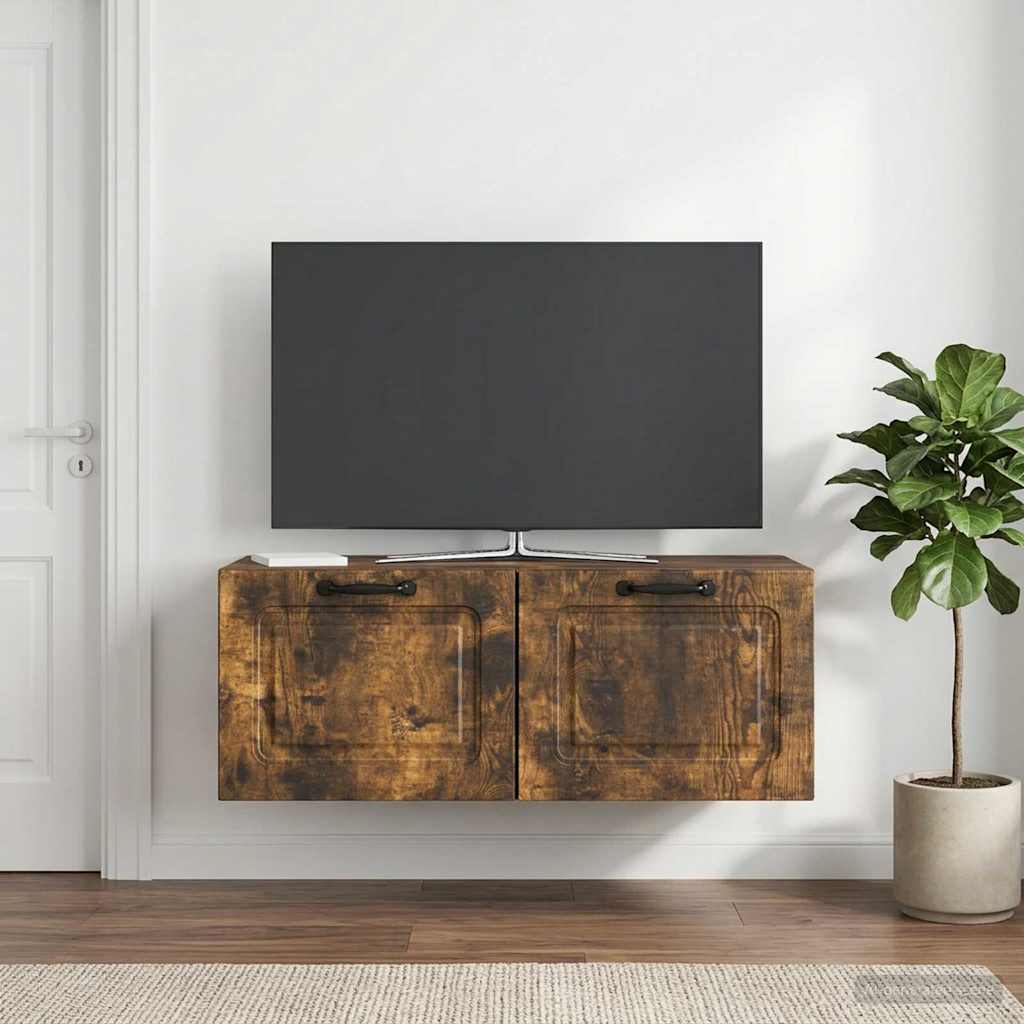 Mobile Porta TV da Muro Rovere Fumo 78,5 x 41 x 30 cm