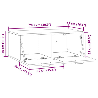 Mobile Porta TV da Muro Rovere Artigianale 78,5 x 41 x 30 cm | homemem39