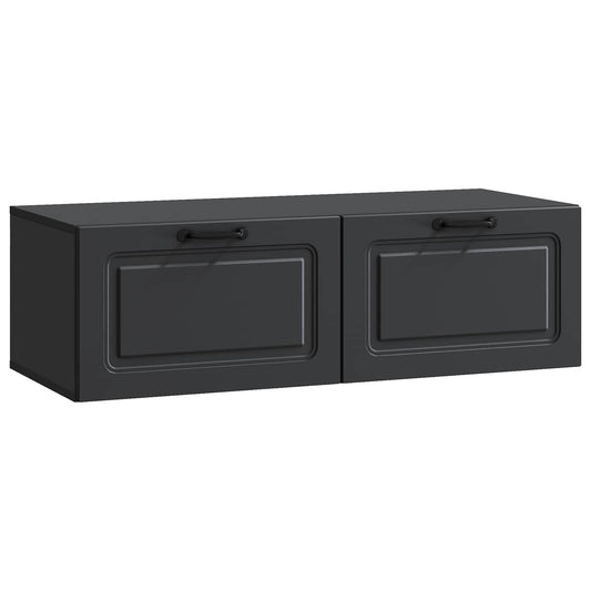 Mobile Porta TV da Muro Montaggio a parete Nero 98 x 41 x 30 cm | homemem39