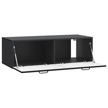 Mobile Porta TV da Muro Montaggio a parete Nero 98 x 41 x 30 cm