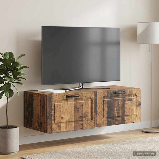 Mobile Porta TV da Muro Legno antico 98 x 41 x 30 cm - homemem39