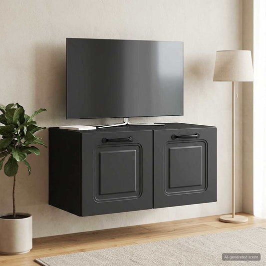Mobile Porta TV da Muro Nero 59,5 x 31 x 30 cm