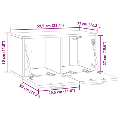 Mobile Porta TV da Muro Grigio Cemento 59,5 x 31 x 30 cm | homemem39