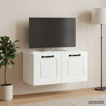 Mobile Porta TV da Muro Bianco Lucido 59,5 x 31 x 30 cm