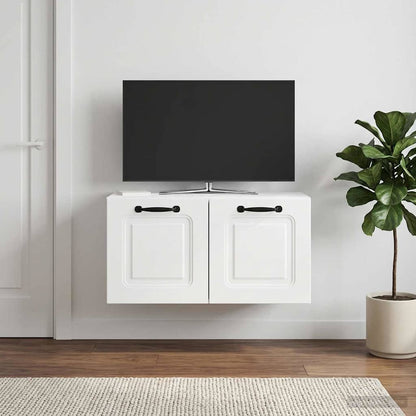 Mobile Porta TV da Muro Bianco Lucido 59,5 x 31 x 30 cm