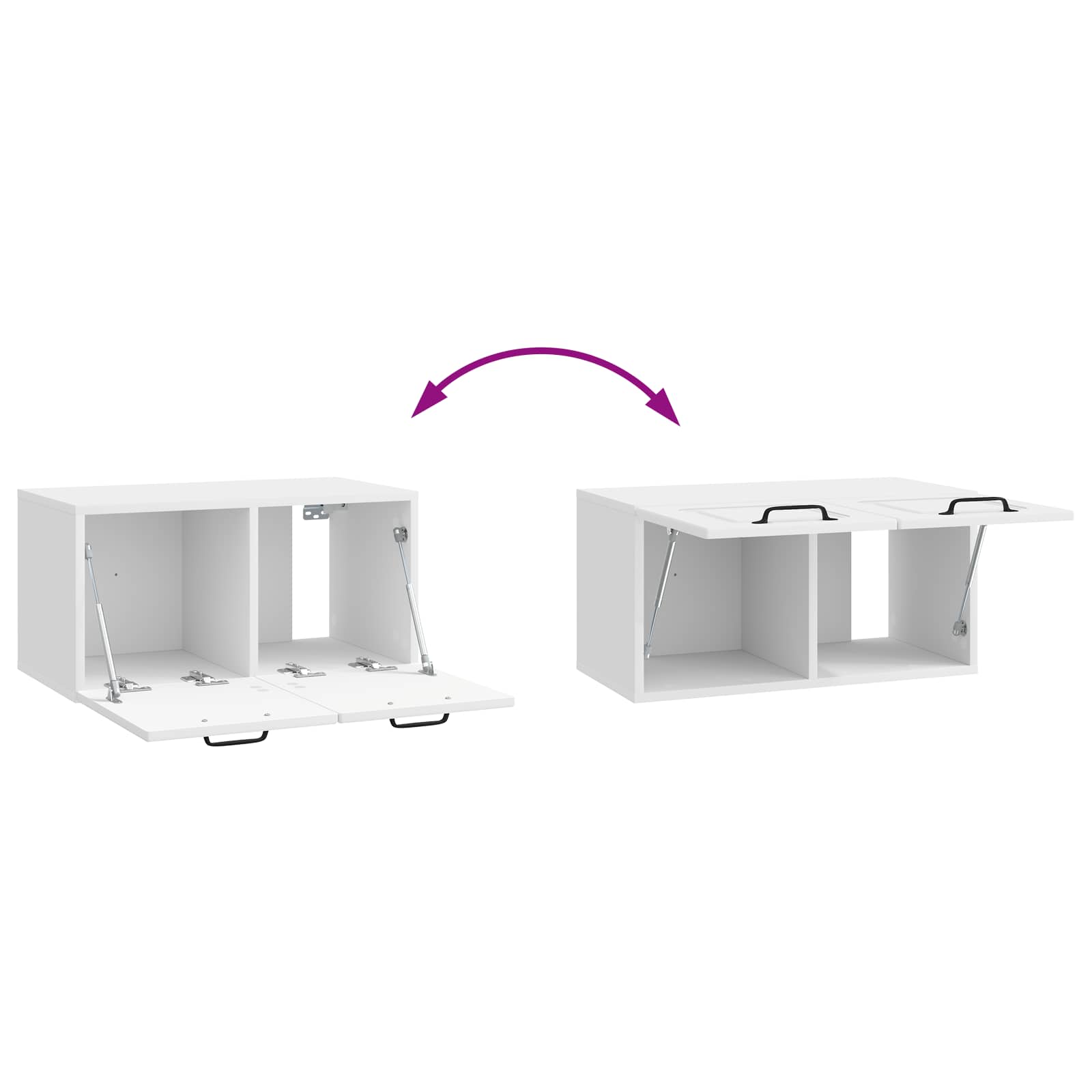 Mobile Porta TV da Muro Bianco Lucido 59,5 x 31 x 30 cm | homemem39