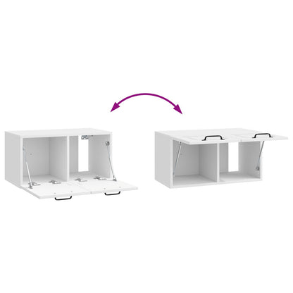 Mobile Porta TV da Muro Bianco Lucido 59,5 x 31 x 30 cm | homemem39