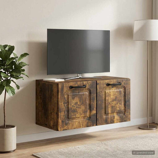 Mobile Porta TV da Muro Rovere Fumo 59,5 x 31 x 30 cm