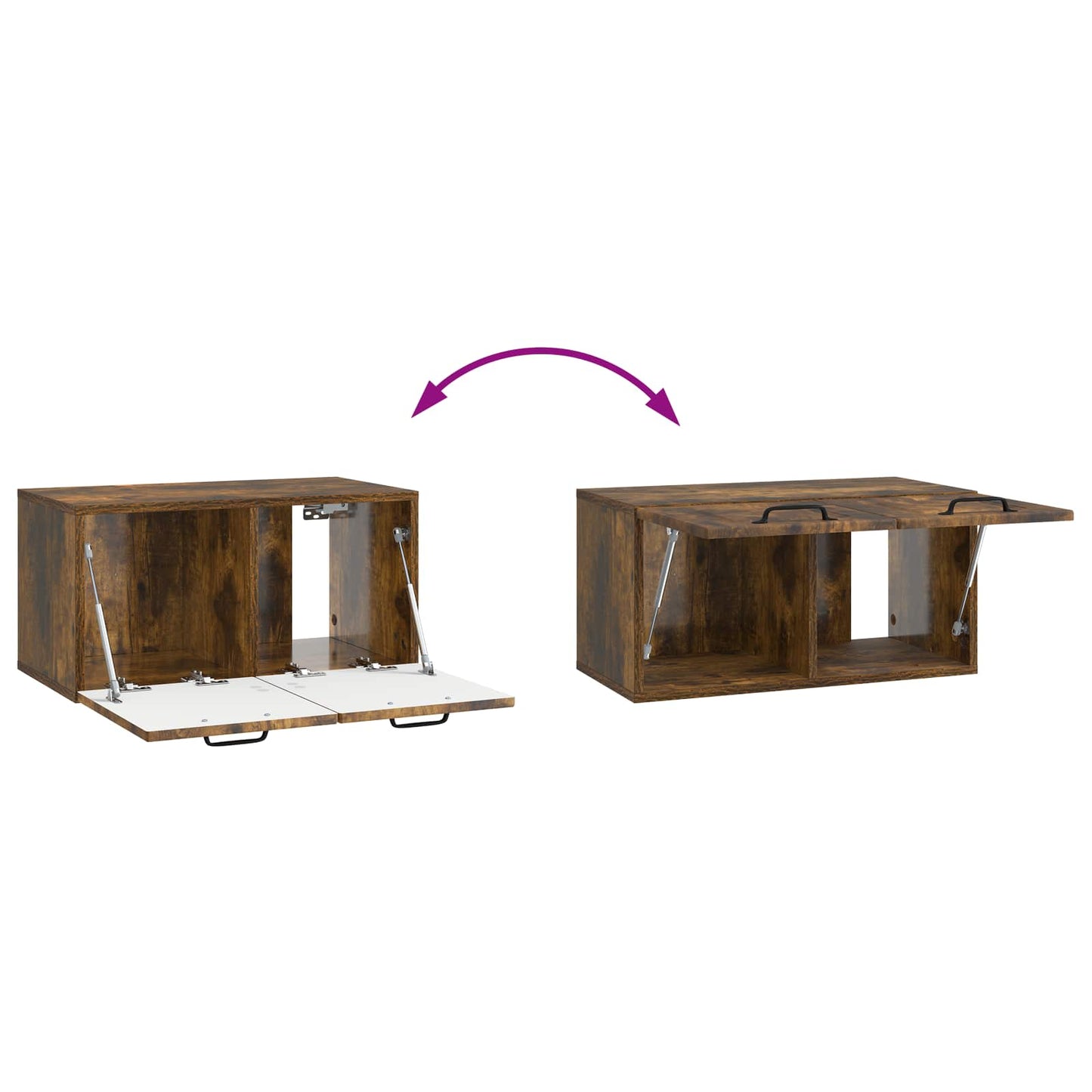 Mobile Porta TV da Muro Rovere Fumo 59,5 x 31 x 30 cm