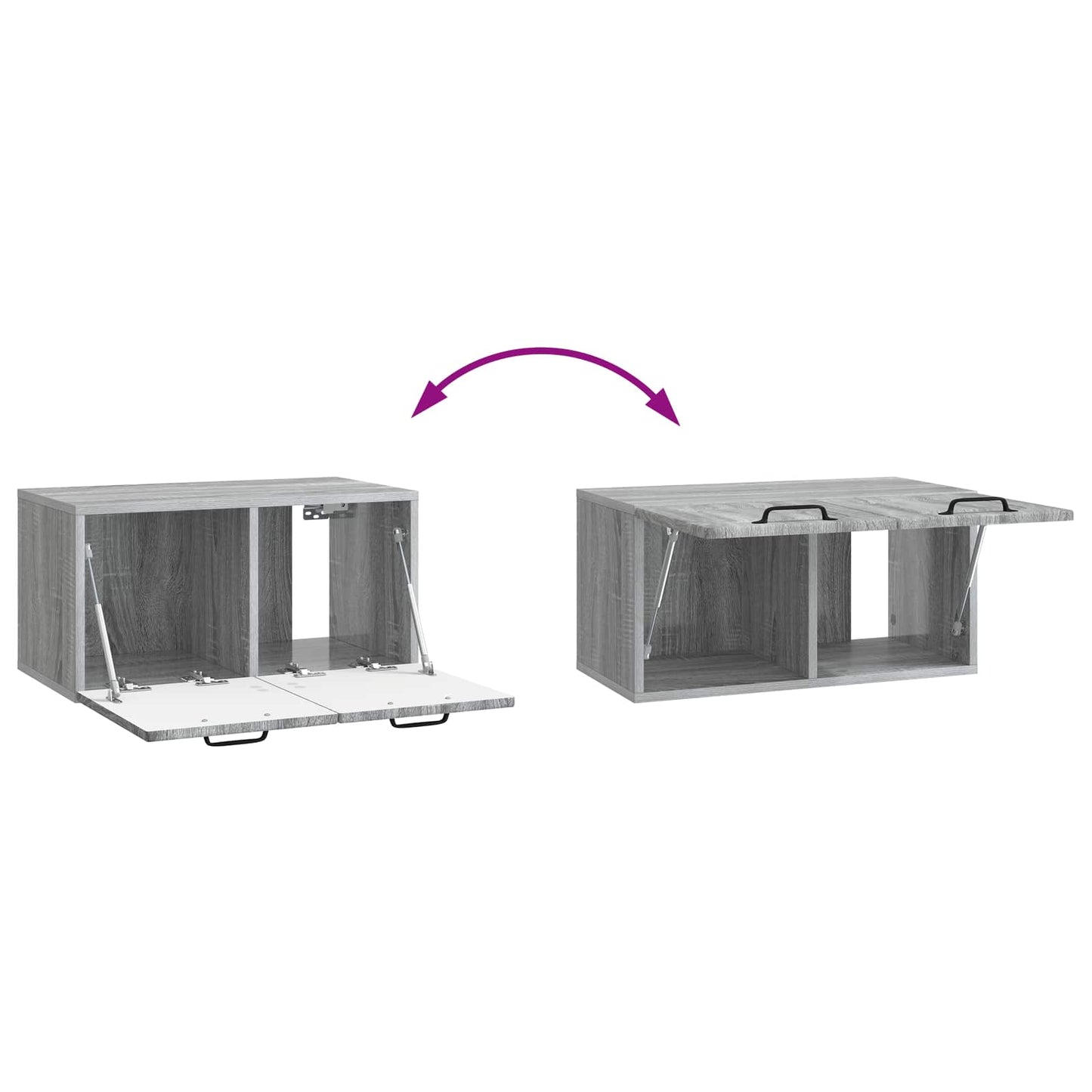 Mobile Porta TV da Muro Grigio Sonoma 59,5 x 31 x 30 cm | homemem39
