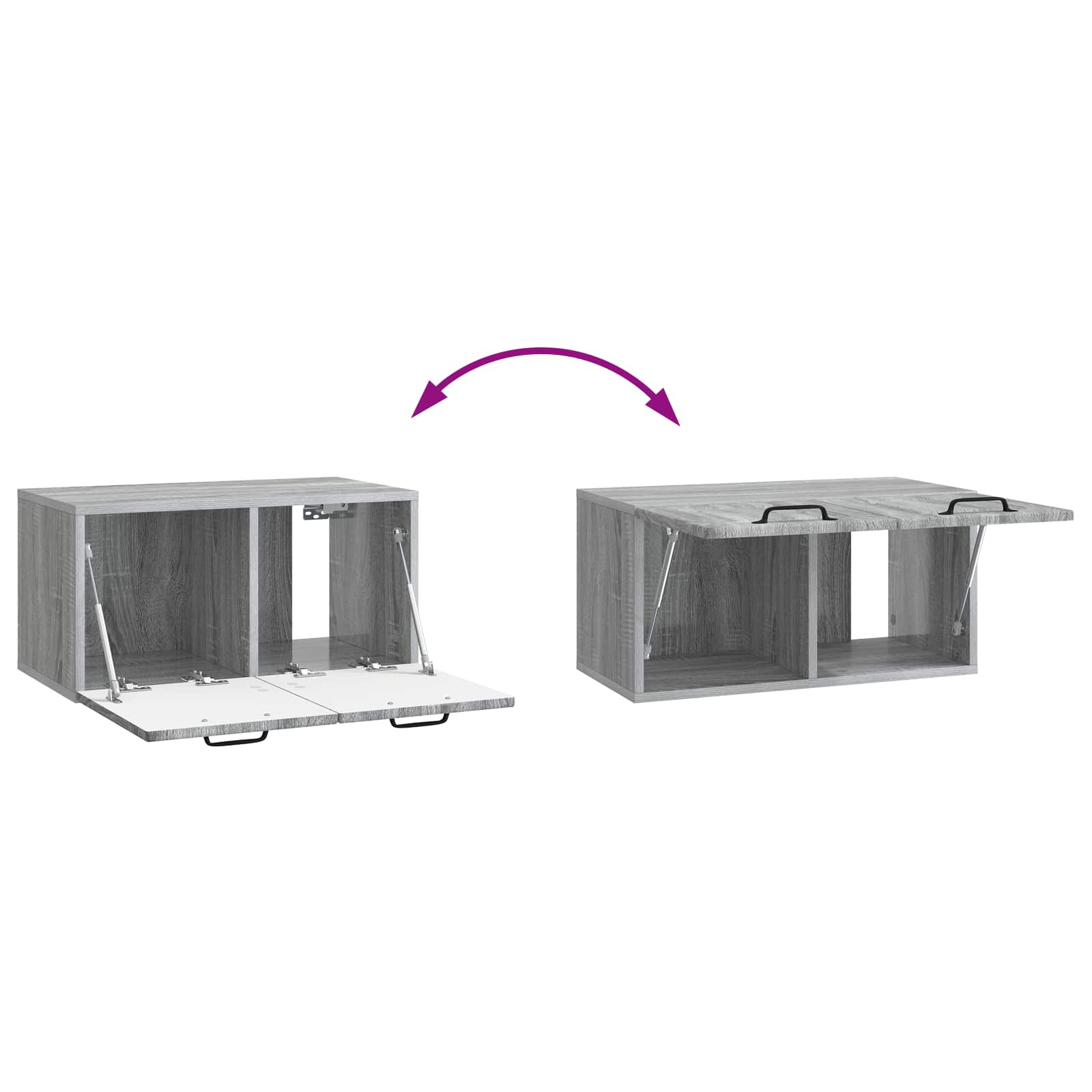Mobile Porta TV da Muro Grigio Sonoma 59,5 x 31 x 30 cm | homemem39
