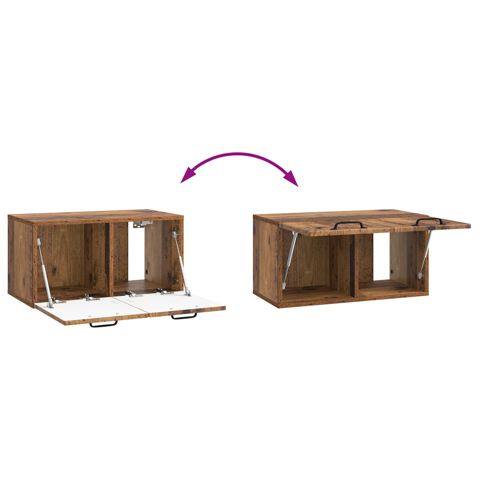 Mobile Porta TV da Muro Legno antico 59,5 x 31 x 30 cm | homemem39