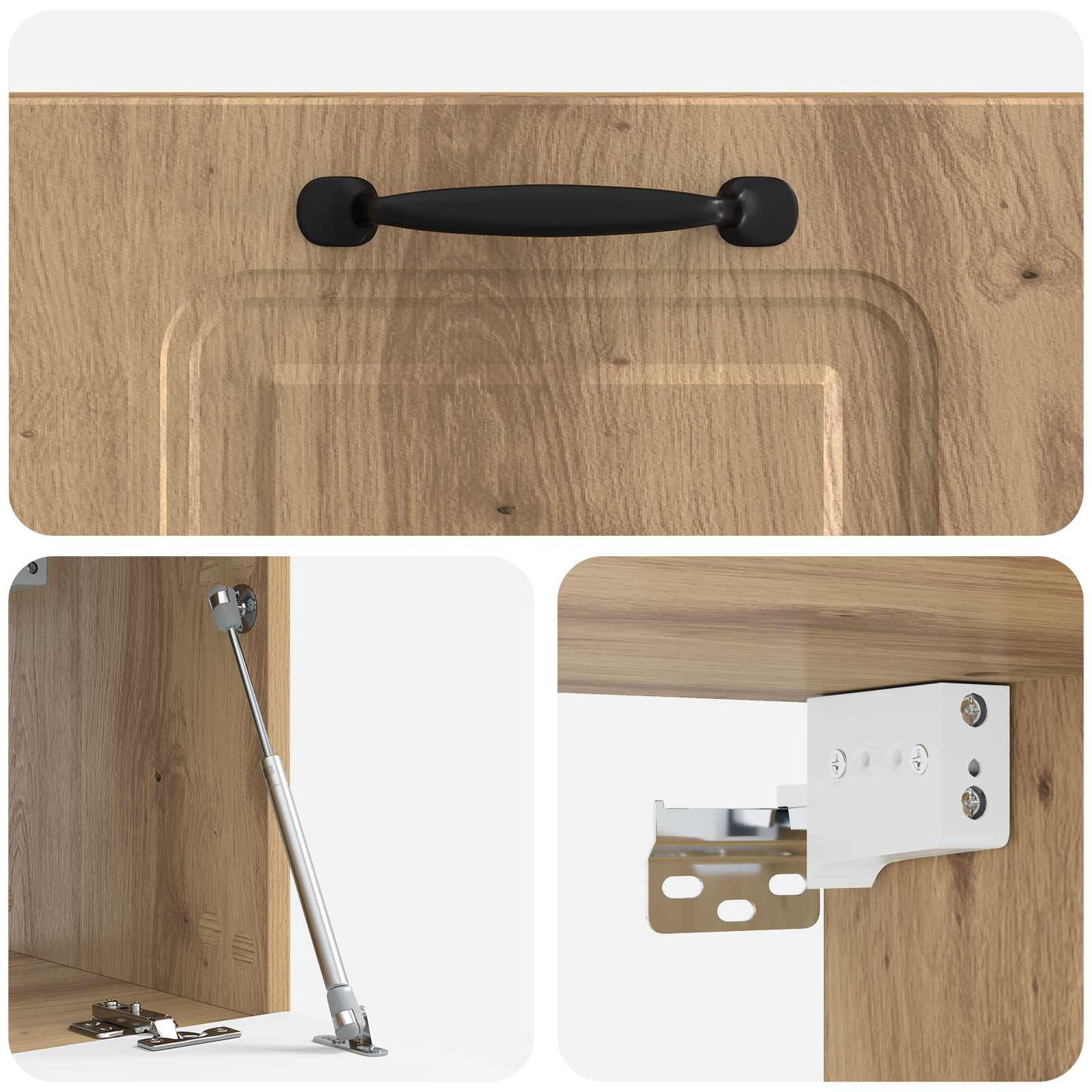 Mobile Porta TV da Muro Rovere Artigianale 59,5 x 31 x 30 cm