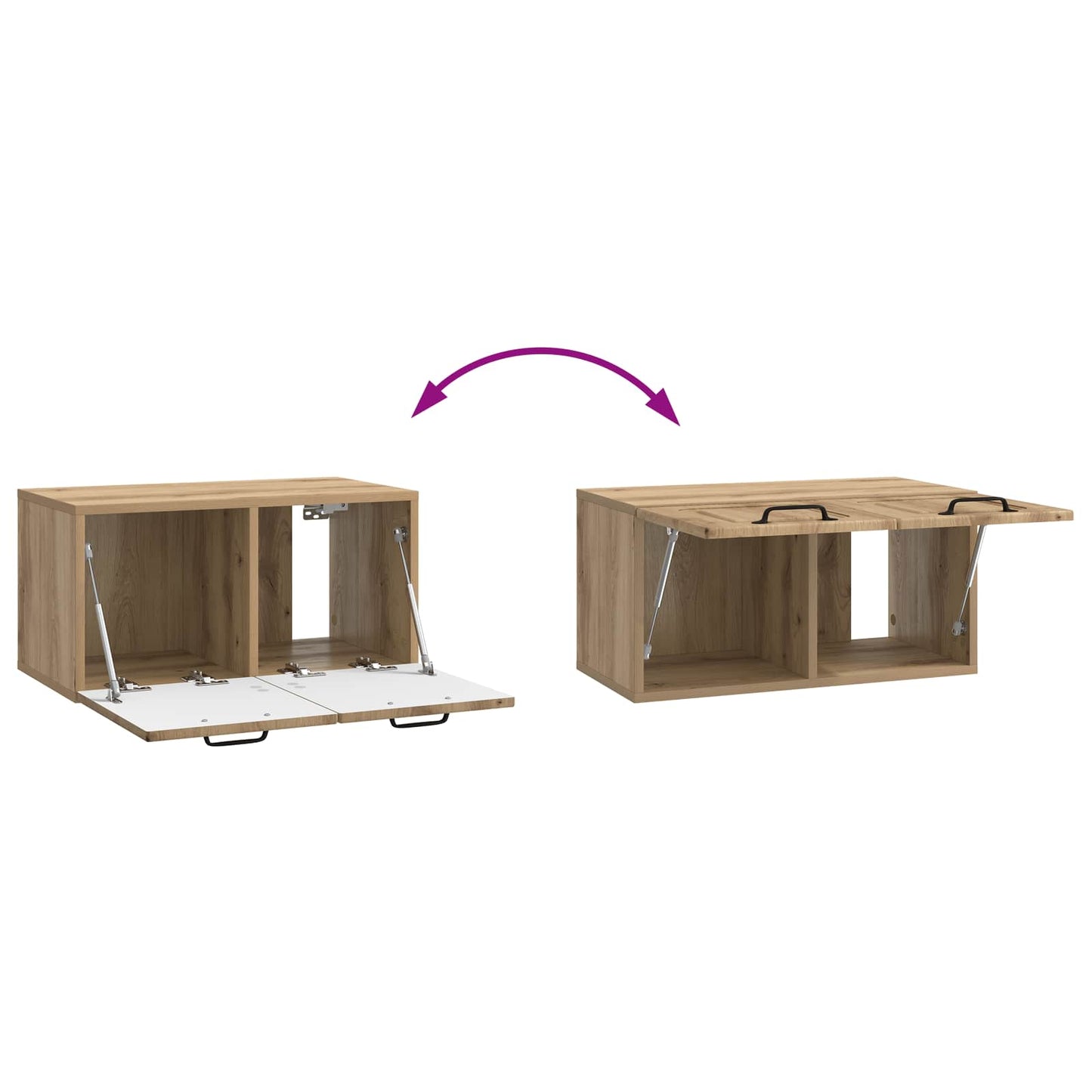 Mobile Porta TV da Muro Rovere Artigianale 59,5 x 31 x 30 cm | homemem39