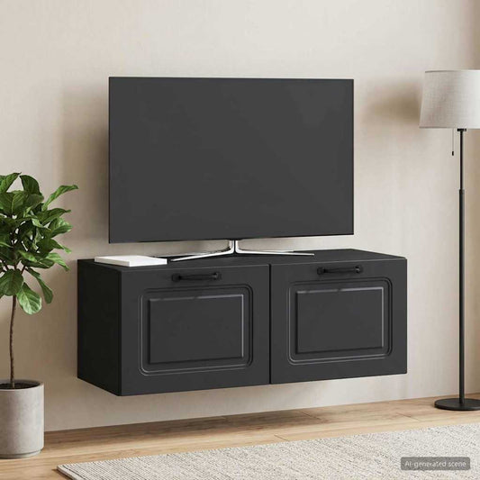 Mobile Porta TV da Muro Nero 78,5 x 31 x 30 cm