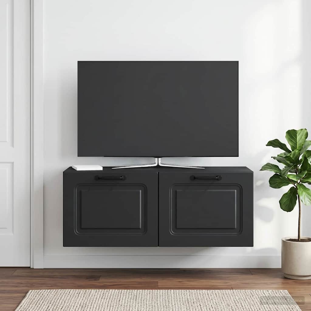 Mobile Porta TV da Muro Nero 78,5 x 31 x 30 cm