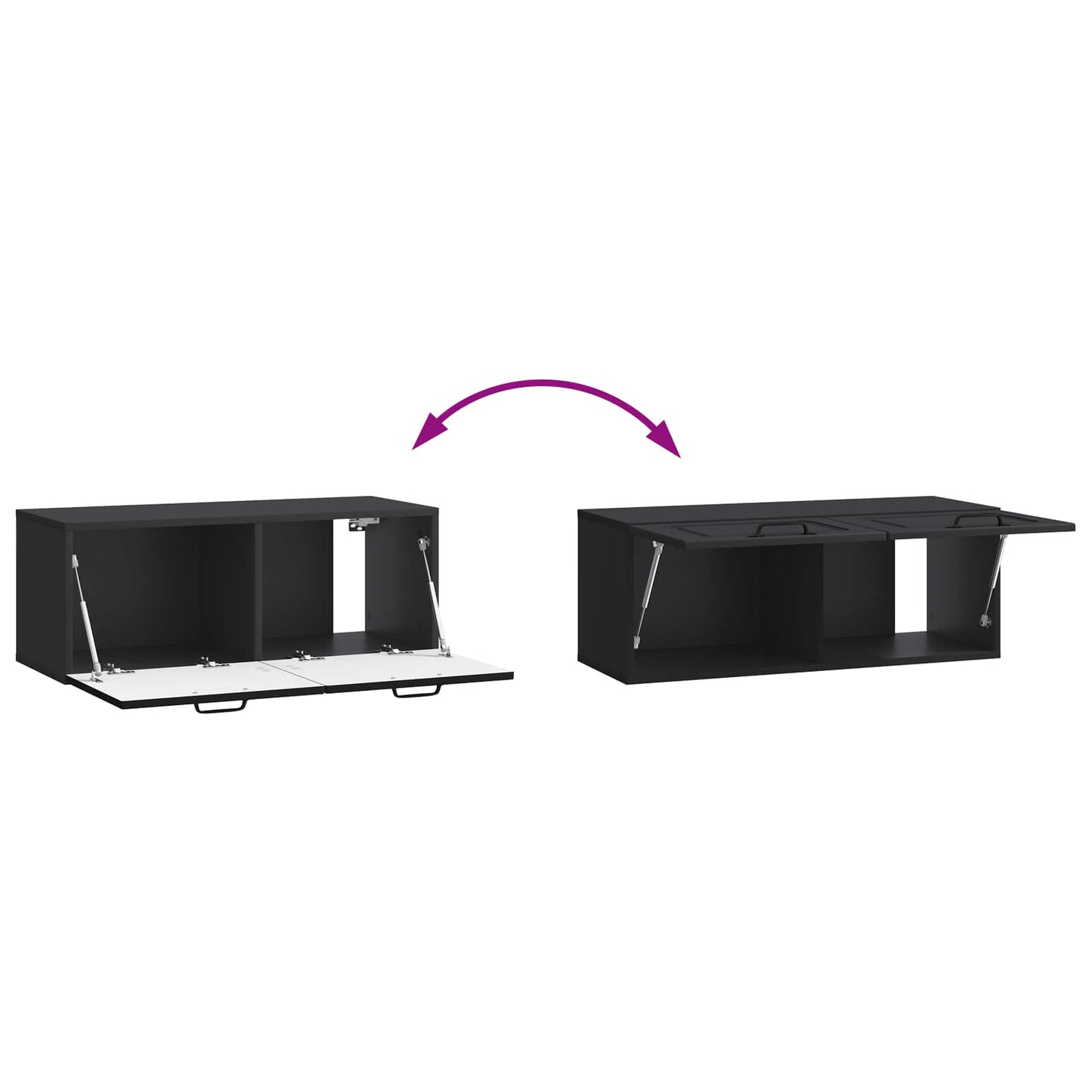 Mobile Porta TV da Muro Nero 78,5 x 31 x 30 cm | homemem39
