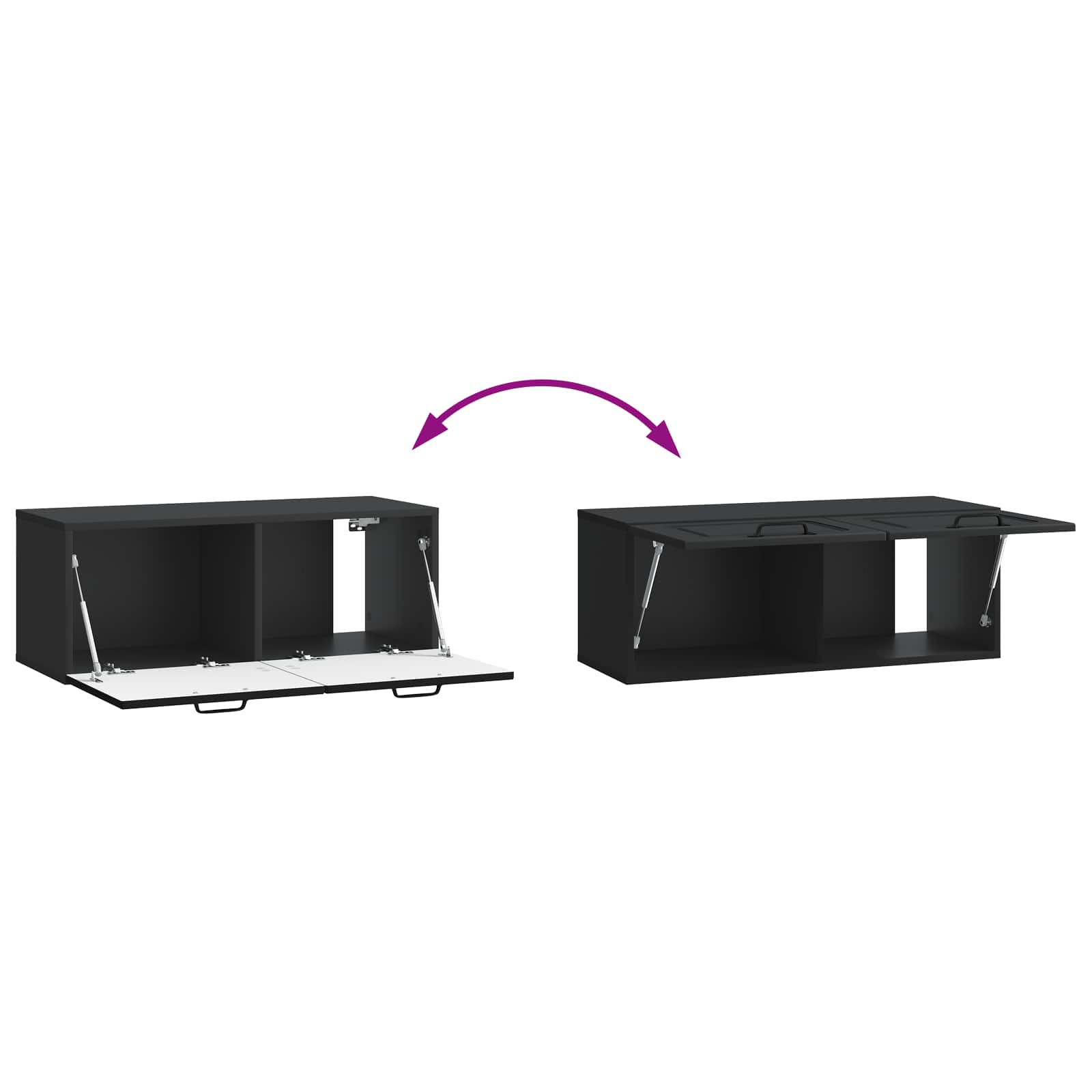 Mobile Porta TV da Muro Nero 78,5 x 31 x 30 cm | homemem39