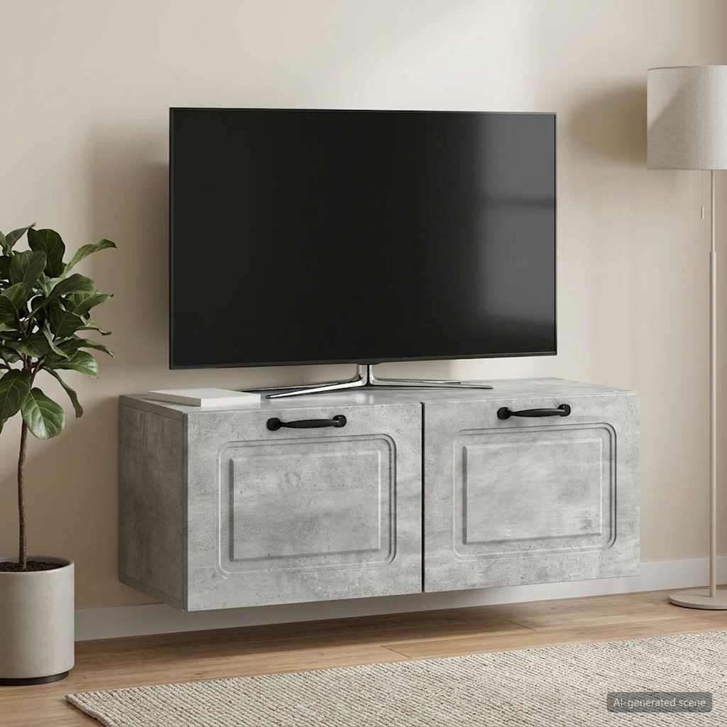 Mobile Porta TV da Muro Grigio Cemento 78,5 x 31 x 30 cm