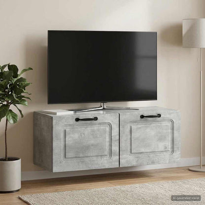 Mobile Porta TV da Muro Grigio Cemento 78,5 x 31 x 30 cm