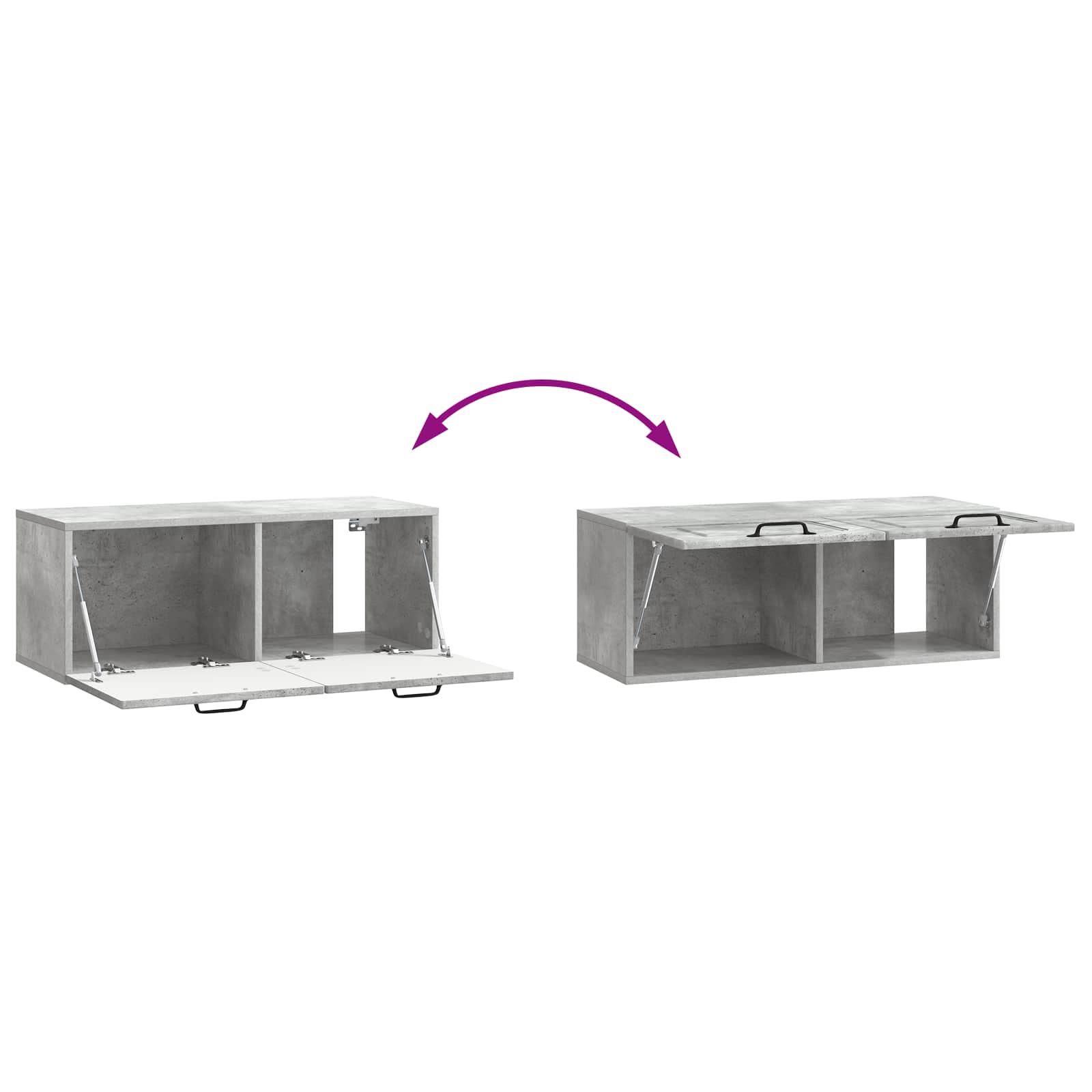 Mobile Porta TV da Muro Grigio Cemento 78,5 x 31 x 30 cm | homemem39