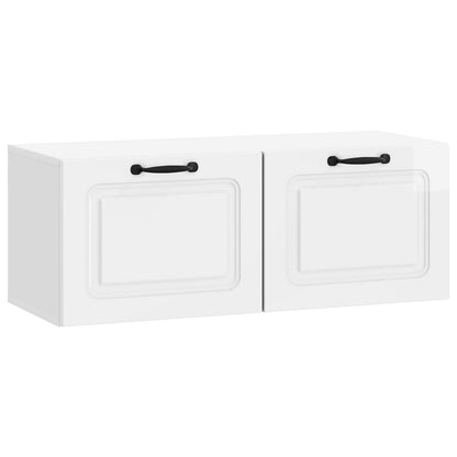 Mobile Porta TV da Muro Bianco Lucido 78,5 x 31 x 30 cm | homemem39