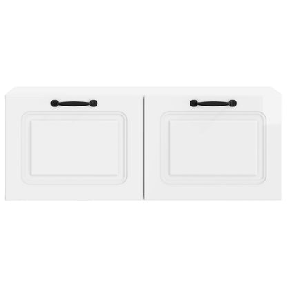 Mobile Porta TV da Muro Bianco Lucido 78,5 x 31 x 30 cm | homemem39