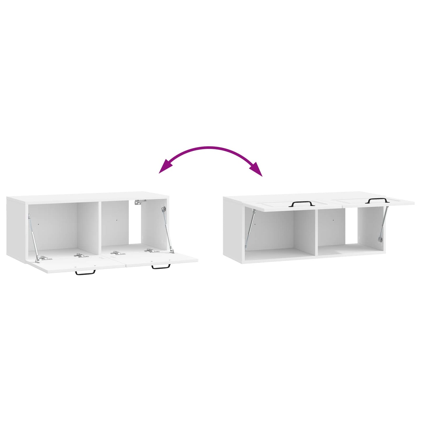 Mobile Porta TV da Muro Bianco Lucido 78,5 x 31 x 30 cm | homemem39