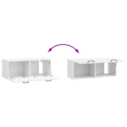 Mobile Porta TV da Muro Bianco Lucido 78,5 x 31 x 30 cm