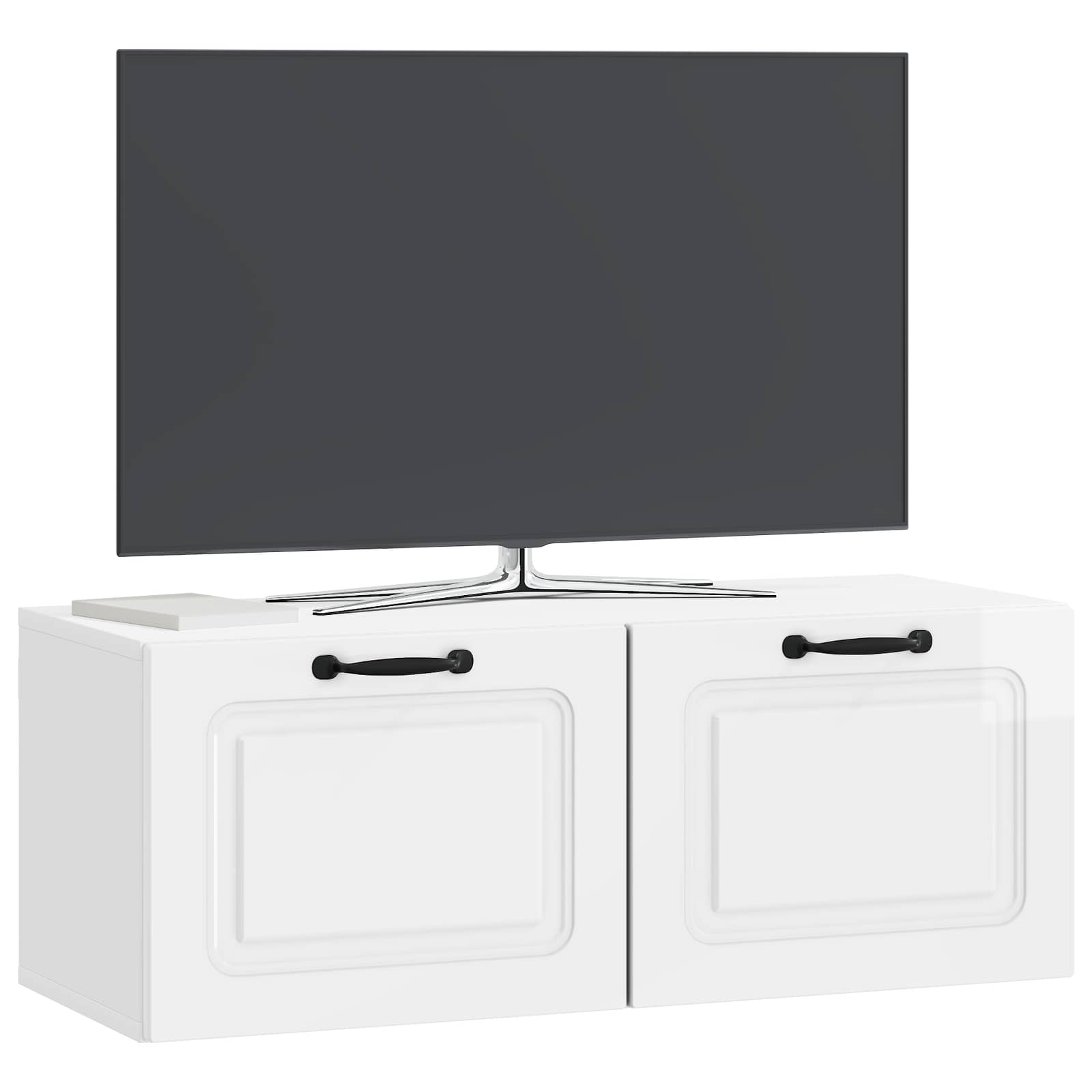 Mobile Porta TV da Muro Bianco Lucido 78,5 x 31 x 30 cm | homemem39