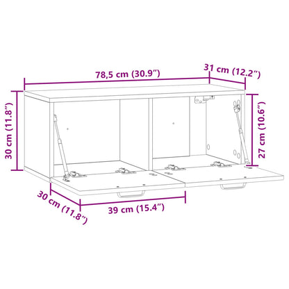 Mobile Porta TV da Muro Bianco Lucido 78,5 x 31 x 30 cm | homemem39