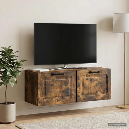 Mobile Porta TV da Muro Rovere Fumo 78,5 x 31 x 30 cm