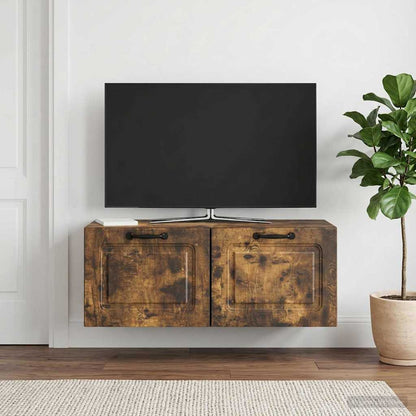 Mobile Porta TV da Muro Rovere Fumo 78,5 x 31 x 30 cm
