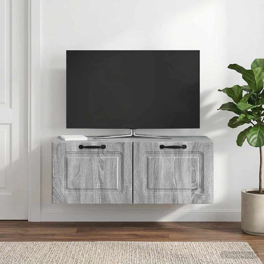 Mobile Porta TV da Muro 78,5 x 31 x 30 cm Grigio Sonoma - homemem39