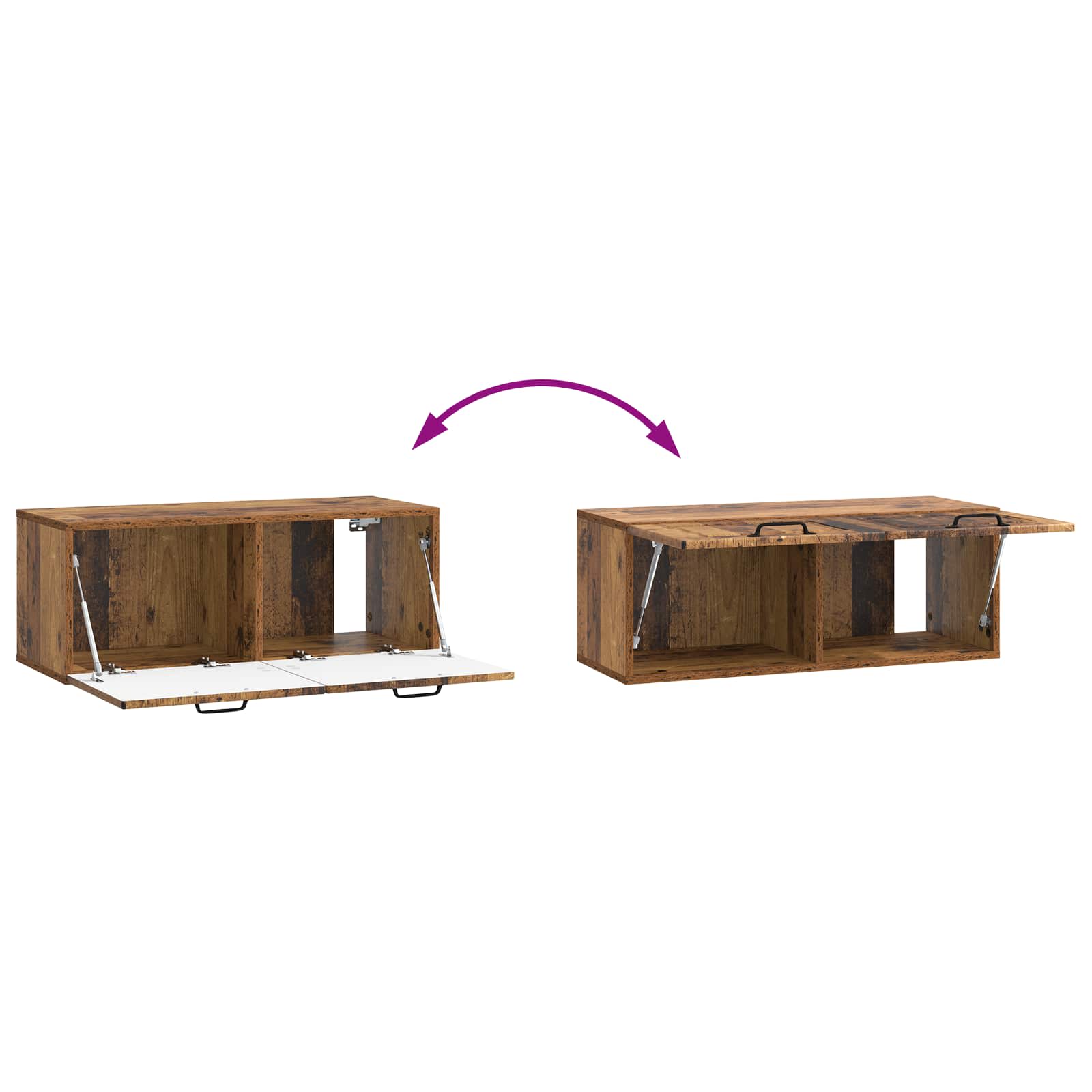 Mobile Porta TV da Muro Legno antico 78,5 x 31 x 30 cm | homemem39
