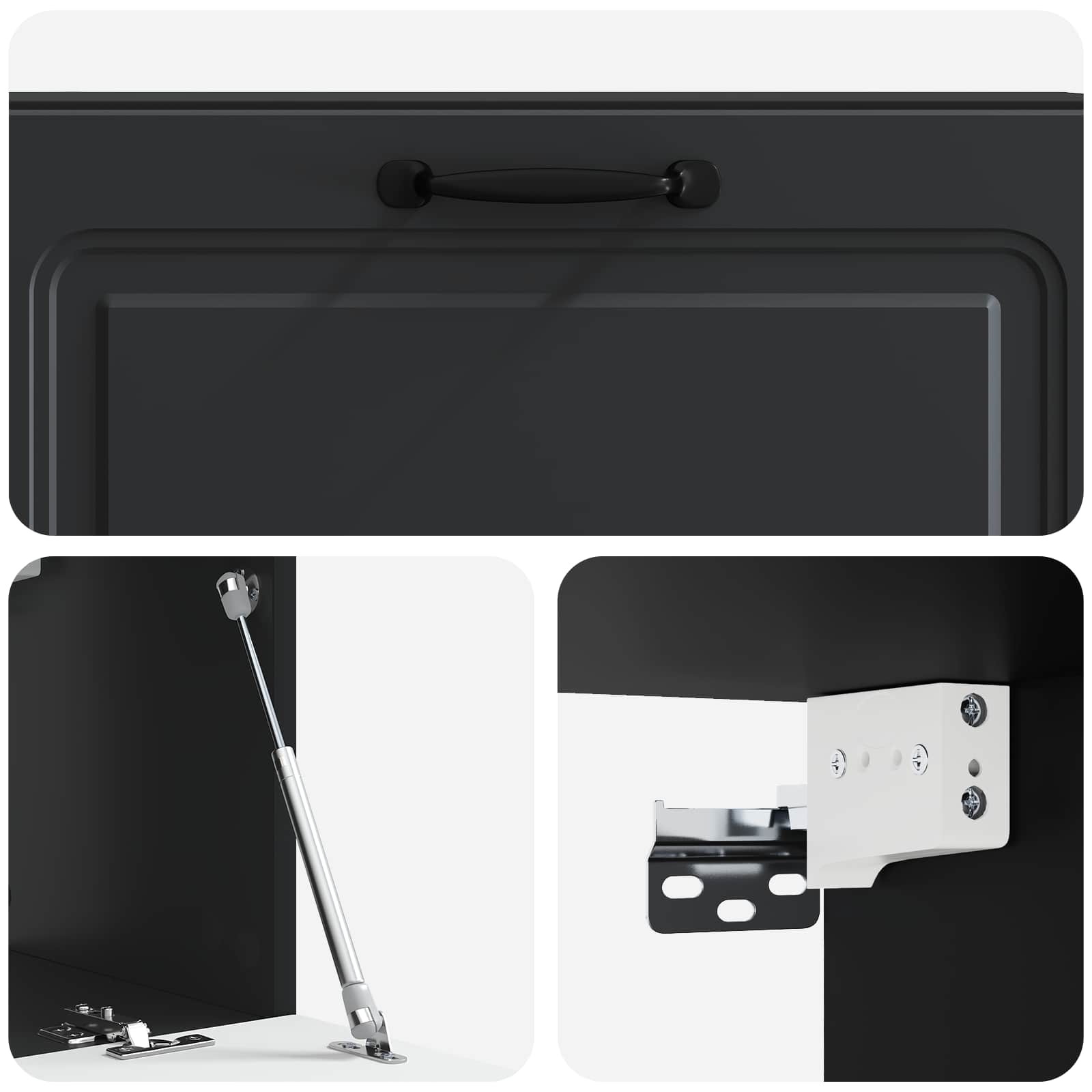 Mobile Porta TV da Muro Montaggio a parete Nero 98 x 31 x 30 cm | homemem39