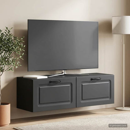 Mobile Porta TV da Muro Montaggio a parete Nero 98 x 31 x 30 cm