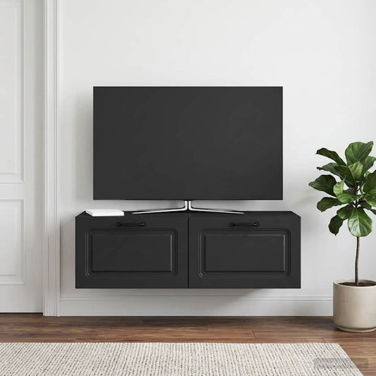 Mobile Porta TV da Muro Montaggio a parete Nero 98 x 31 x 30 cm - homemem39