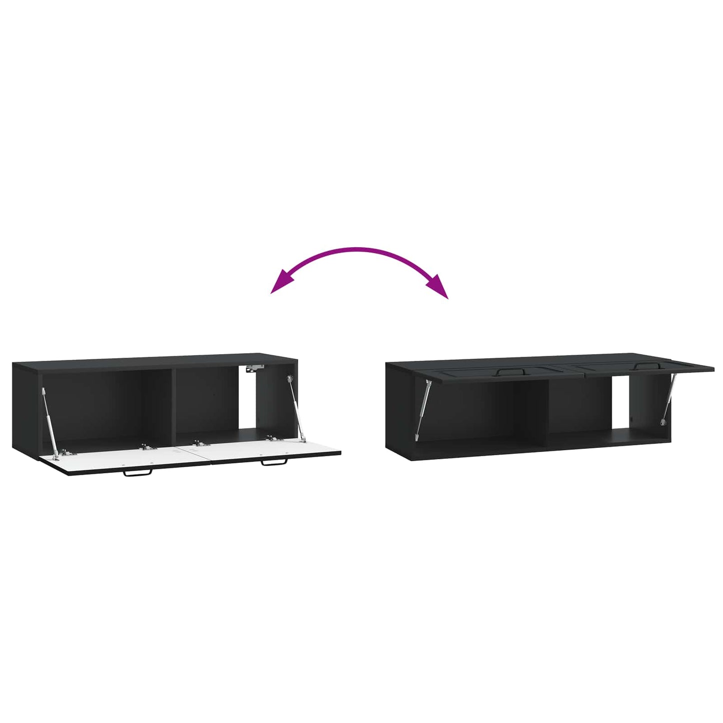 Mobile Porta TV da Muro Montaggio a parete Nero 98 x 31 x 30 cm | homemem39