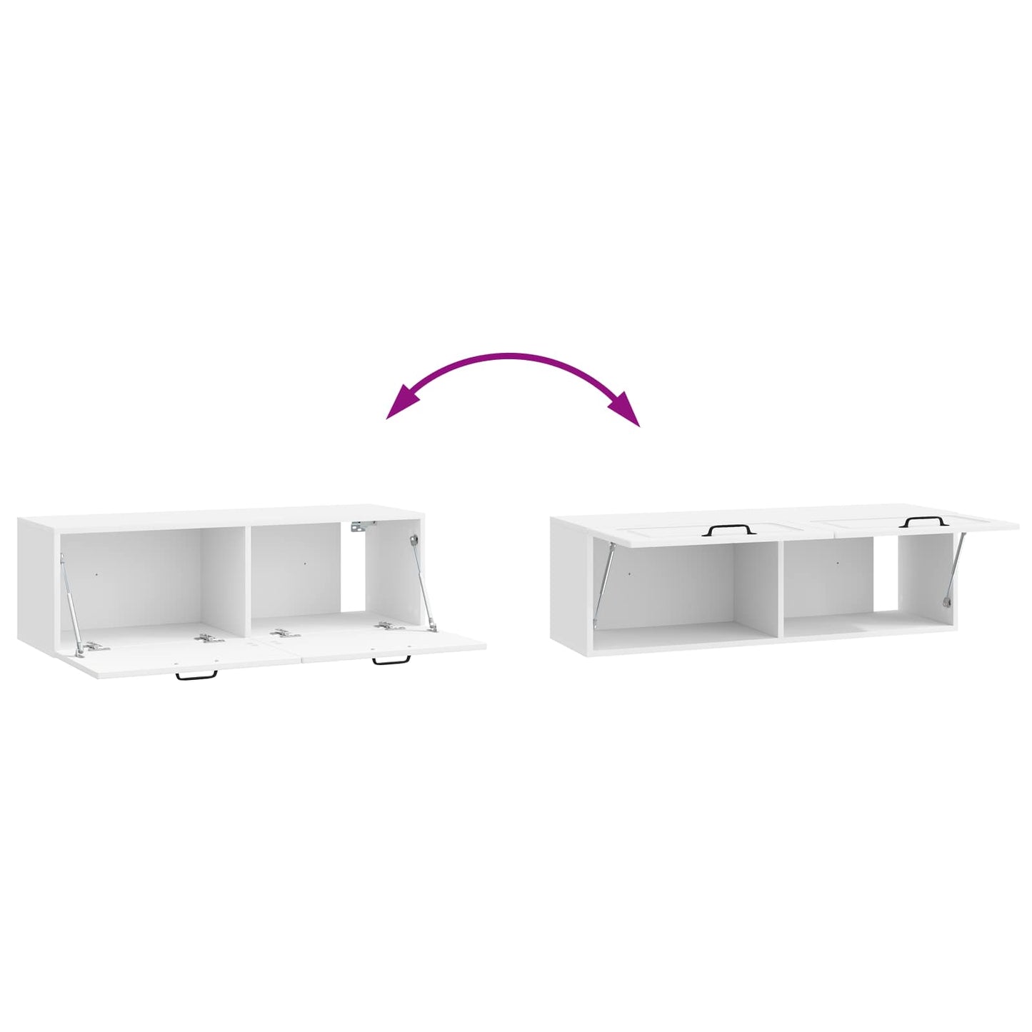 Mobile Porta TV da Muro Bianco Lucido 98 x 31 x 30 cm | homemem39