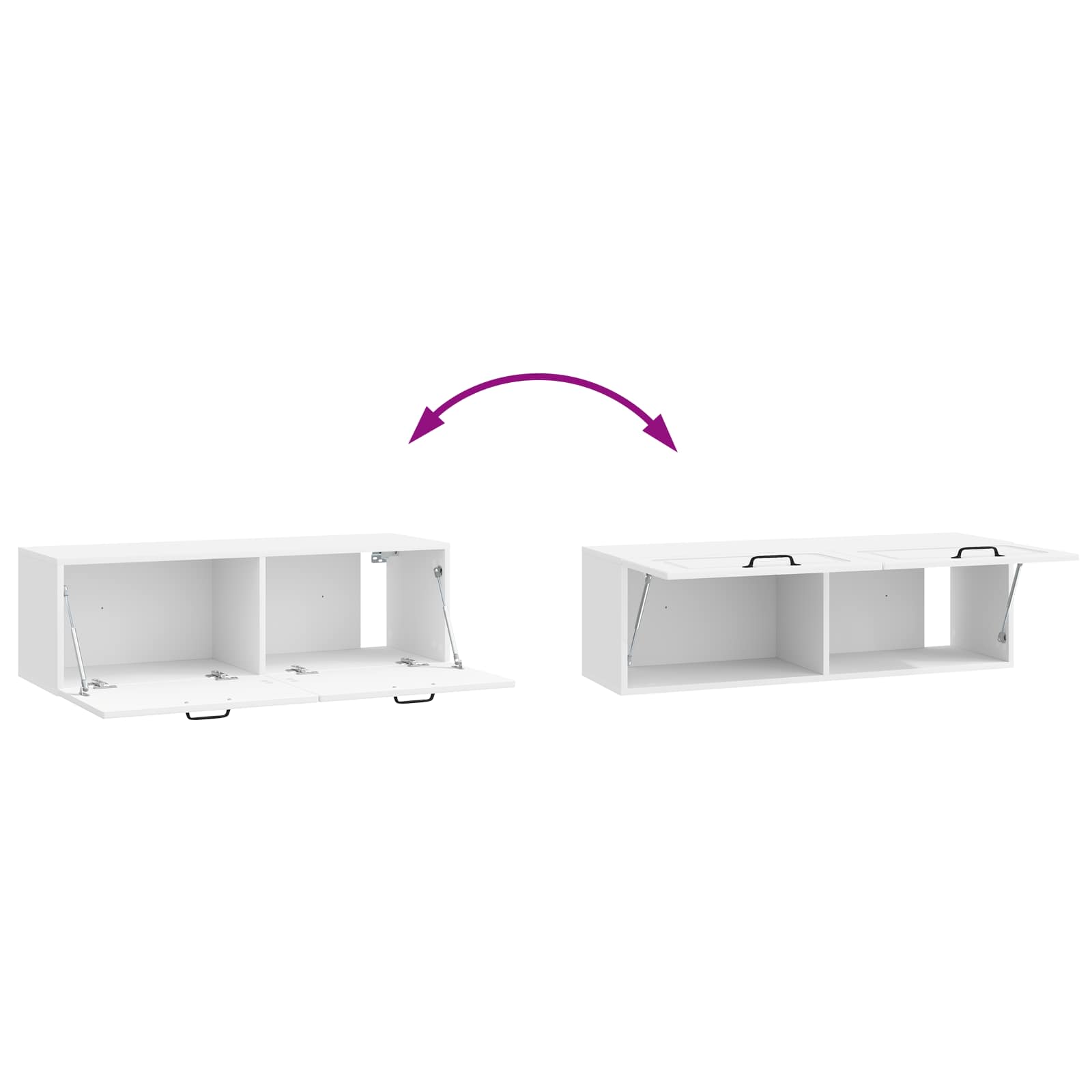 Mobile Porta TV da Muro Bianco Lucido 98 x 31 x 30 cm | homemem39