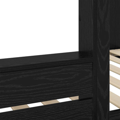 Letto a Castello per Bambini Rovere Nero 75 x 190 cm | homemem39